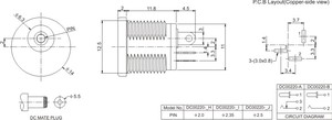 FOSEN 2.1mm 2.5mmメスDCジャックソケットPCBパネルマウント3ピンDCパワージャック - Product Image 6