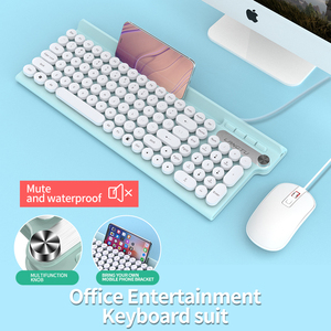 Ancreu LT500 2.4G Optical Punk <strong>Wireless</strong> <strong>Keyboard</strong> and Mouse Set Office Computer <strong>Keyboard</strong> <strong>Wireless</strong> with Round Key