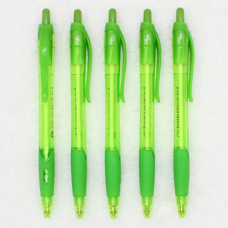 Green Body Plastic Ball Pen Cheap Promotional Pens Green Color Pen with Customized Logo