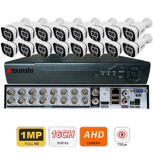 16CH Analogkamera-Kit IP66 Wasserdichtes Vollfarb-Infrarot-Nachtsicht-CCTV-Kamera-Kit Überwachungs kamerasystem