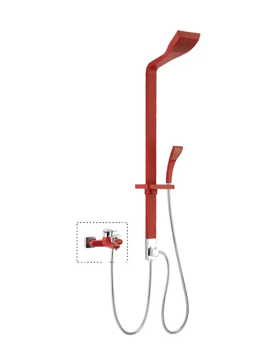 HL-2433R ucuz kırmızı alüminyum duvara monte duş paneli duş seti banyo için