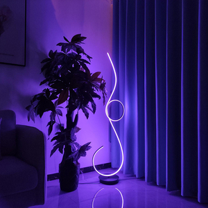 İskandinav Modern köşe zemin lambası oturma odası için RGB LED ışık uzaktan kumanda ve App kontrol konut kullanımı için ABS malzeme - Product Image 3