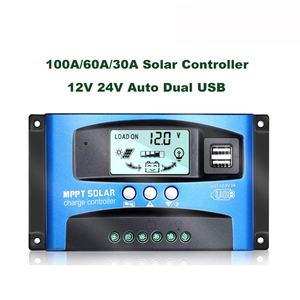 Regolatore solare MPPT PWM 100A 60A 30A caricabatterie e 12V 24V Auto Dual USB Display LCD pannello solare Controller solare - Product Image 2