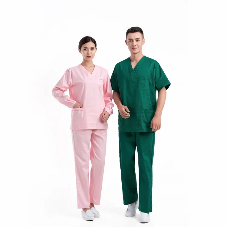 Conjunto de terno esfregador reutilizável, uniforme de hospital uniforme de clínica, médico, para corrida