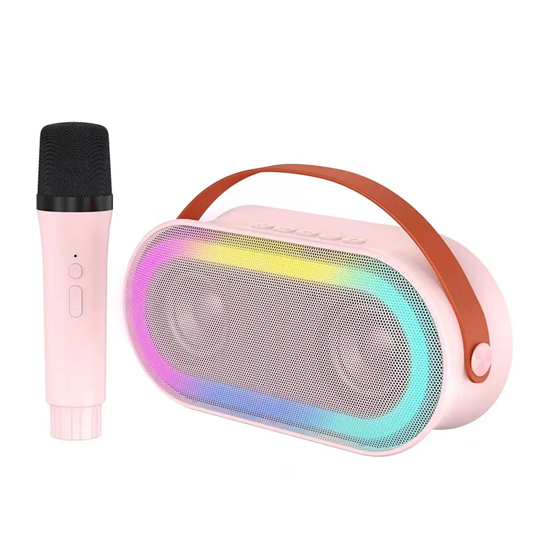 Yeni Mic kablosuz Karaoke hoparlörü akülü mikrofon ile müzik çalar için RGB işık taşınabilir hoparlör Karaoke ile kablosuz mikrofon