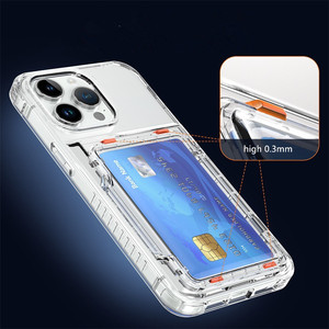 适用于iPhone 15 Pro的高级卡座手机壳最大翻盖适用于iPhone 13 Pro的14 Pro透明后盖 - Product Image 4
