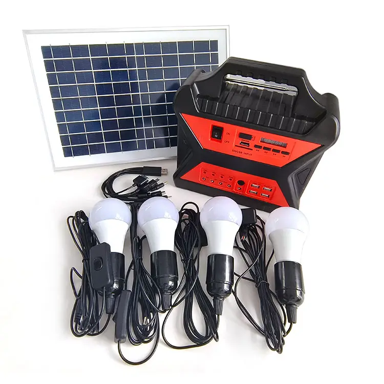 Solar outdoor power supply 10W solar panel emergency lighting solar power generation system 7AH large capacity battery