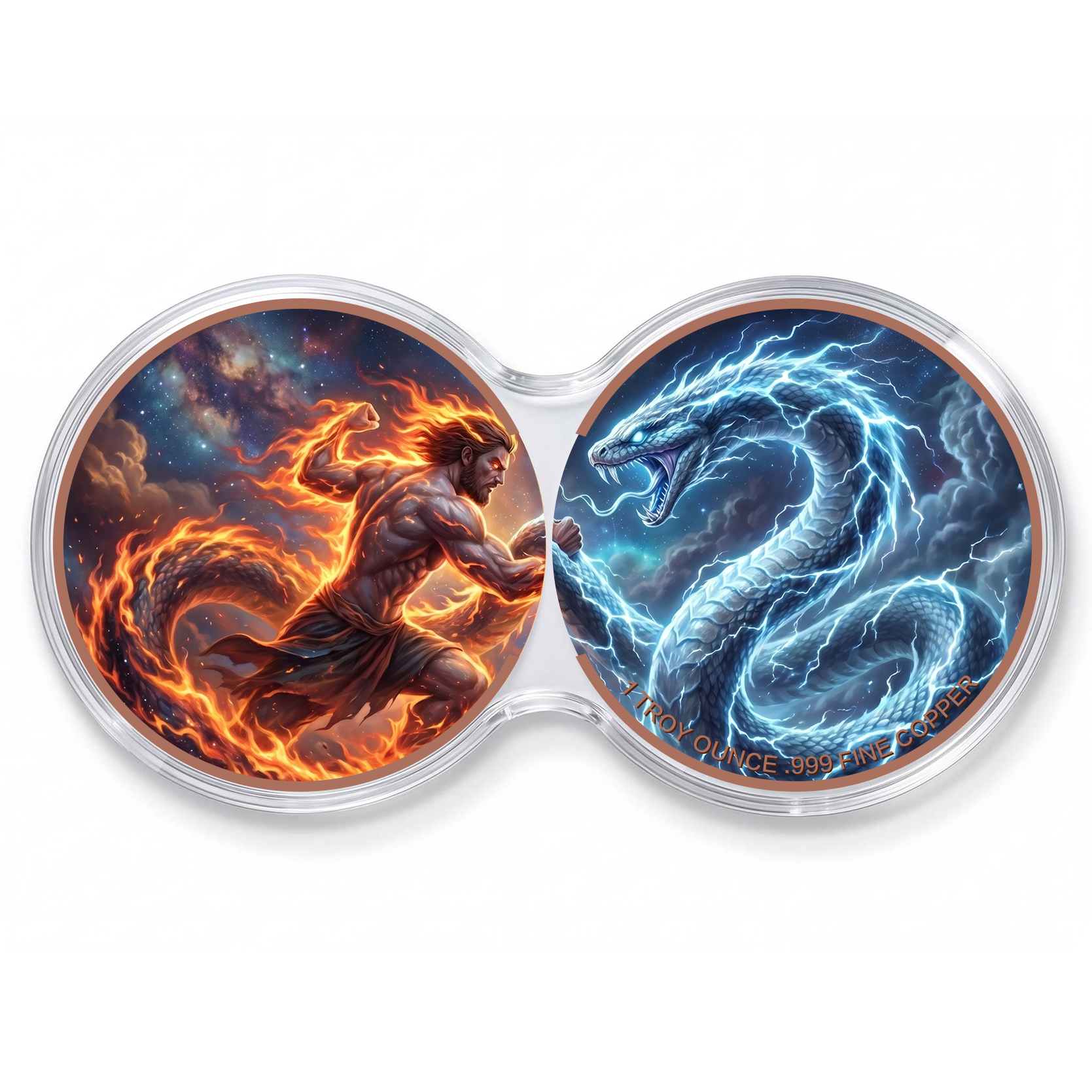 Dieu du Feu contre Serpent de Tempête