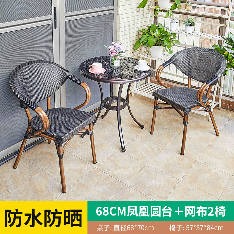 68cm phoenix round table mesh-2 chair