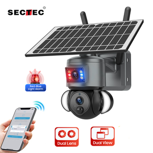 SECTEC 4G Sim kart R & B Alarm çift görünüm çift bağlantı güneş enerjili pil PTZ kamera güvenlik CCTV kablosuz PIR ağ kamerası - Product Image 1
