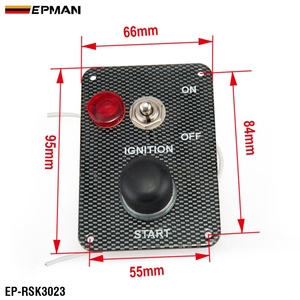 EPMANレーシングカーエンジンスタートボタン1トグルスイッチイグニッションスイッチパネルドリフト12VカーボンファイバーEP-RSK3023 - Product Image 2