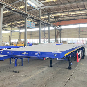 Giá rẻ 40ft giường phẳng <span class=keywords><strong>container</strong></span> Giao thông vận tải Truck <span class=keywords><strong>Trailer</strong></span> 40 feet 3 trục phẳng <span class=keywords><strong>Trailer</strong></span> bán cho bán - Product Image 1