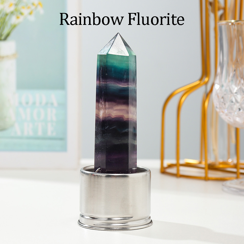 Fluorite arc-en-ciel avec bouteille