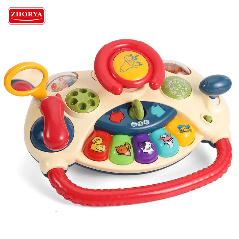 Juguetes de desarrollo del cerebro para bebé, volante divertido para aprendizaje, juguete educativo interactivo musical