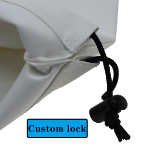 2022 Custom logo with <strong>Pattern</strong> White Soft Mini Small Large Recycled Eco Organic <strong>Draw</strong> Pull <strong>String</strong> PU Drawstring <strong>Bag</strong> - Product Image 5