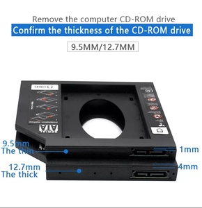 פלסטיק 9.0/9.5/12.7mm 2.5 אינץ 2nd כונן קשיח דיסק Caddy SATA3.0 SSD סוגר מתאם שני hdd caddy מחשב נייד