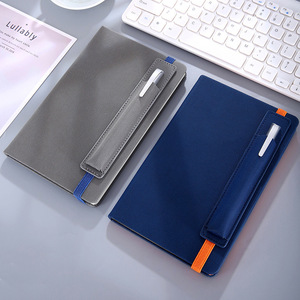Customizable A5 Leather <strong>Notebook</strong> <strong>with</strong> Pen 100 Sheets <strong>Notebook</strong> <strong>with</strong> Embossing Gold Foil Stamping for Class&amp;Meeting <strong>Notes</strong> and Gift