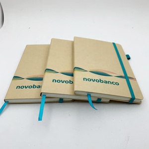 Cuaderno de notas A5 A6 con logotipo personalizado, cuaderno de diario de tapa dura de lino y papel impreso personalizado con correa elástica y lazo para bolígrafo - Product Image 3