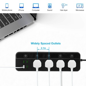 4 Way 4USB <strong>Extension</strong> Power <strong>Socket</strong> Universal Outlets <strong>Sockets</strong> Multifunction Power <strong>Socket</strong> - Product Image 5