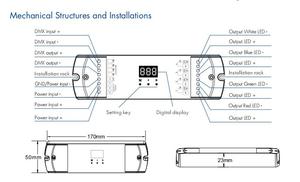 Skydance D4-L 4-канальный RDM DMX декодер постоянного напряжения DMX512 диммер Цифровой PWM DMX светодиодный контроллер 5A/CH 12-24VDC - Product Image 4