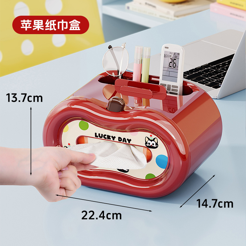 Apple tissue box - Lucky Cat sticker design