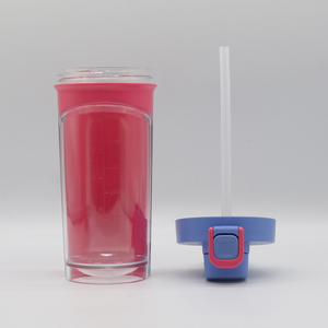 Skaka 780Ml Flaska Transparent Colorful Fancy PP Water <strong>Bottles</strong> with Straw Capacity Scale - Product Image 2