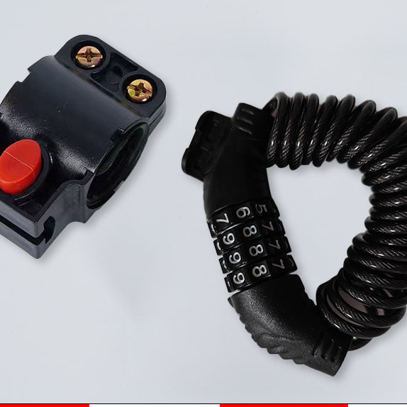 Serrure de casque ordinaire noire à quatre chiffres avec cadre de verrouillage