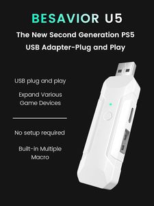 用于PS5控制器的键盘鼠标转换器USB适配器Besavior U5连接器适配器即插即用 - Product Image 4