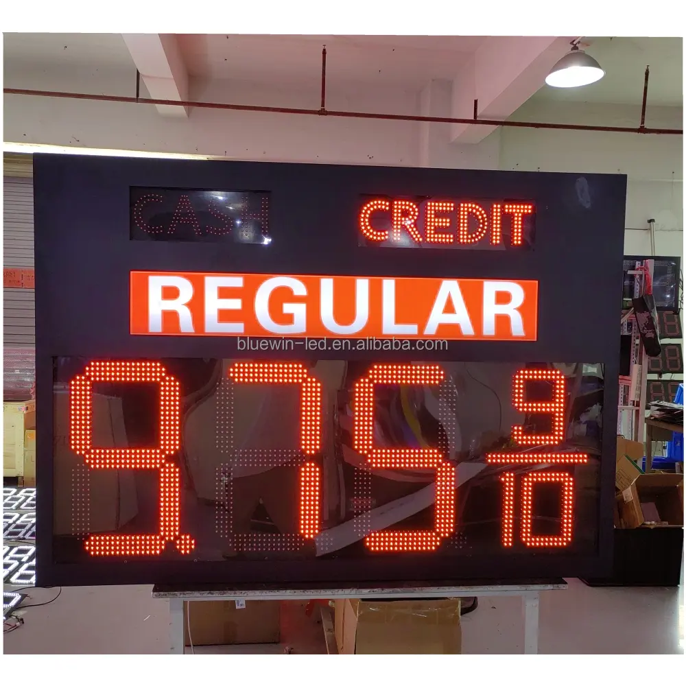 Customized Double sided LED gas price sign with Cash Credit price switching