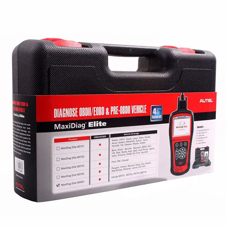 Autel scanner maxidiag elite md802, ferramenta de enigma, sistema completo, preço original