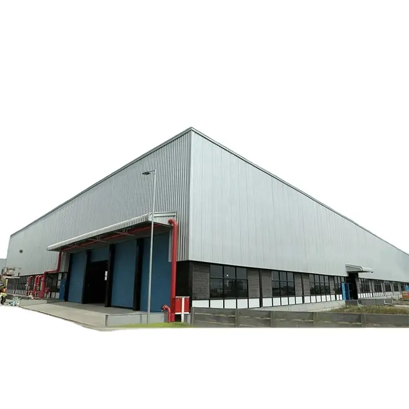 Bangunan pabrik konstruksi struktur baja gudang logam buatan pra-diproduksi