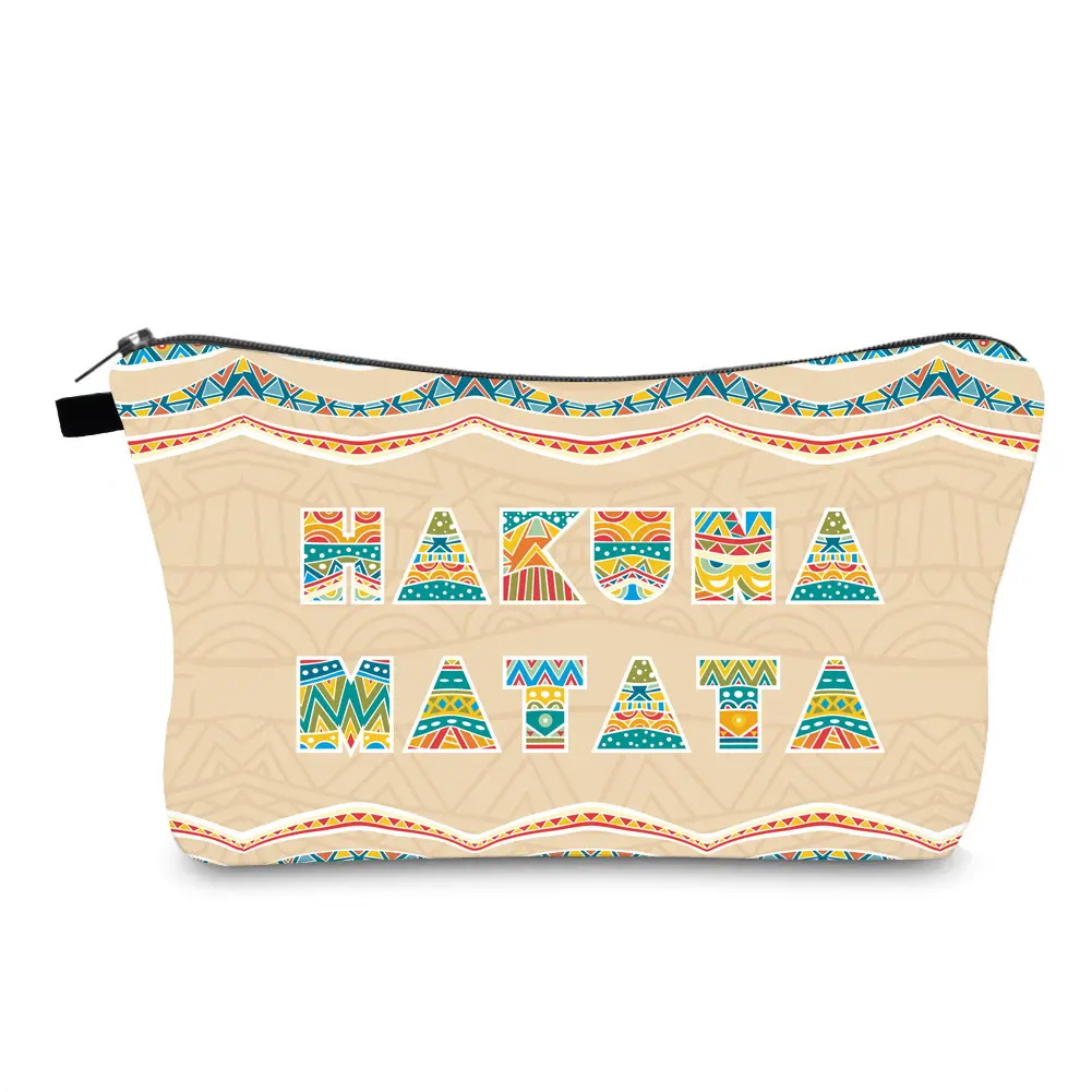 Bán Buôn Hakuna Matata Thư In Ấn Của Phụ Nữ Túi Mỹ Phẩm Mini Pouch Cho Du Lịch Trang Điểm Phụ Kiện Tổ Chức Vệ Sinh Cá Nhân Trường Hợp