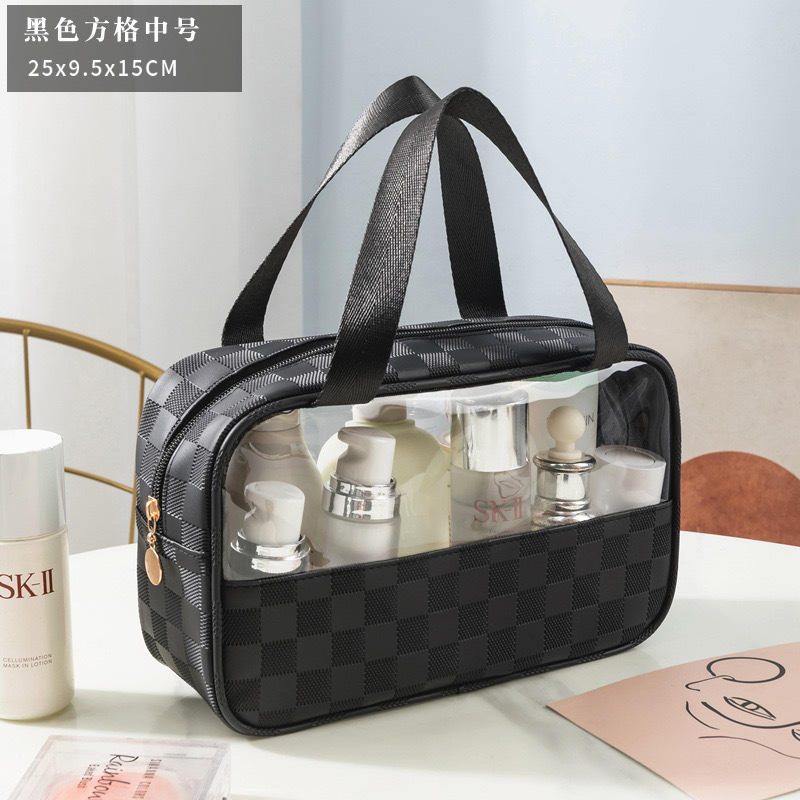 Transparent à carreaux noir taille moyenne