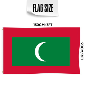 Wholesale Custom Country Banners Polyester Materials Maldives Flag 90*150 cm Maldives Flags Three Tier Flag