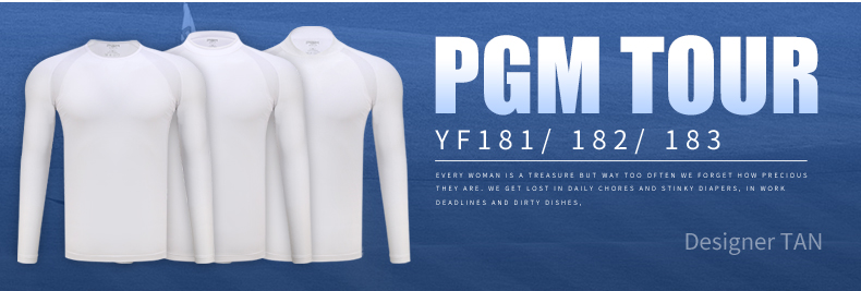 PGM YF181 Golf Long Sleeve Breathable White Shirt