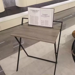 Escritorio de ordenador de oficina en casa de Metal ajustable moderno mesa de estudio plegable pequeña para escritura lectura fácil instalación estudiante gratis - Product Image 3