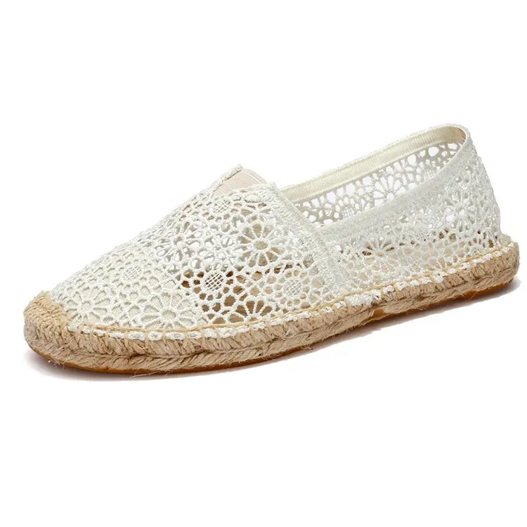 Nouvelle mode de chaussures de style de marche femmes Espadrilles appartements été Crochet sans lacet chaussures