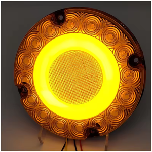 Red Amber 7 Inch Signal Lamp for School Bus Transit Vehicle <strong>Strobe</strong> LED <strong>Round</strong> Flash Turn Tail Stop Rear Brake <strong>Light</strong> with DRL Ring - Product Image 5