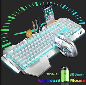 Teclado y ratón inalámbricos para ordenador de escritorio, Combo compacto de tamaño completo, diseño elegante y ultrafino, 2,4G
