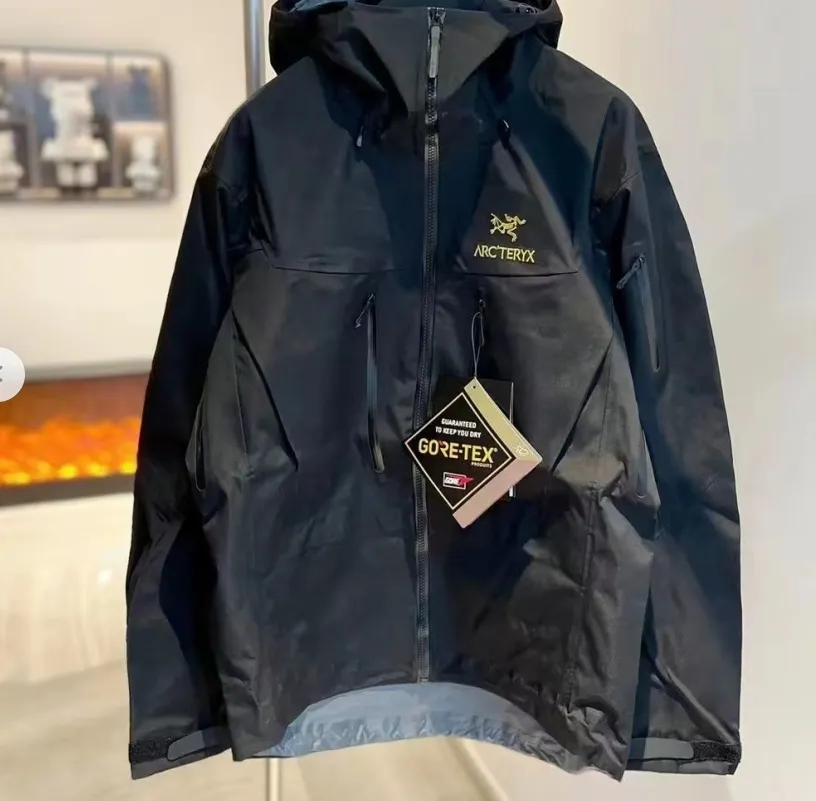 ARCTERYX Archaeopteryx Lt alta qualidade Clássico À Prova D' Água Preto Carga Casaco