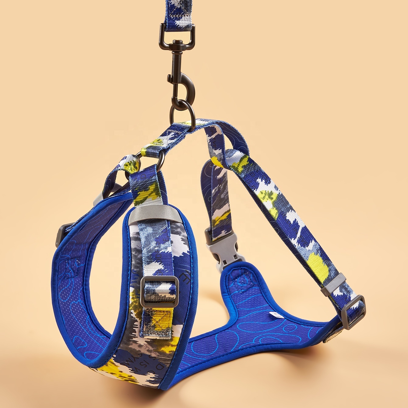 Blue dog harness