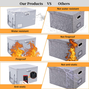 Hộp tập tin với khóa chống cháy tài liệu tổ chức boxoffice tài liệu lưu trữ hộp chống bụi chống thấm nước chống cháy tổ chức - Product Image 5