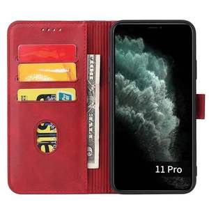 小米11t pro Note 10 Pro PU皮革钱包卡座手机外壳小米Redmi Note 9 T AilesTecca磁性翻盖 - Product Image 3