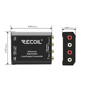 Edge LOC4-Cable de altavoz de cuatro canales a RCA, convertidor de salida de línea ajustable con encendido remoto