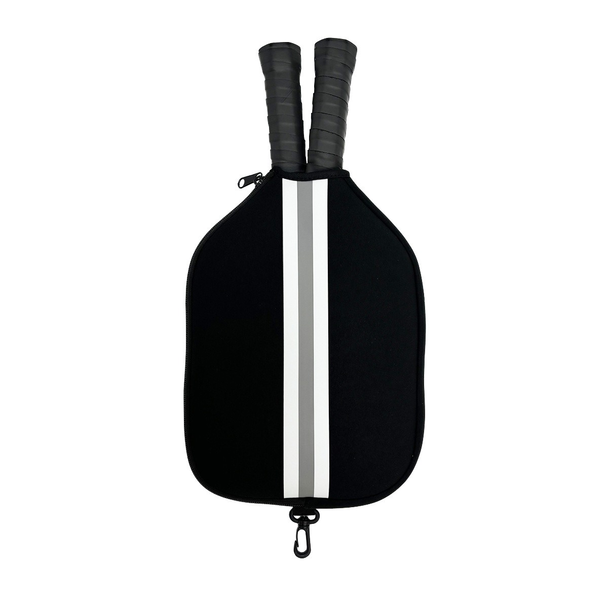 Funda para raqueta negra con línea blanca