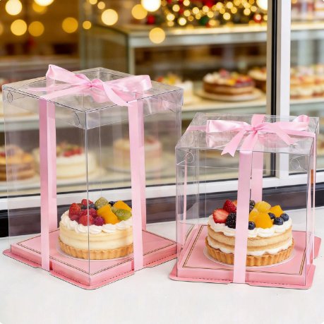 Couvercle transparent + base rose