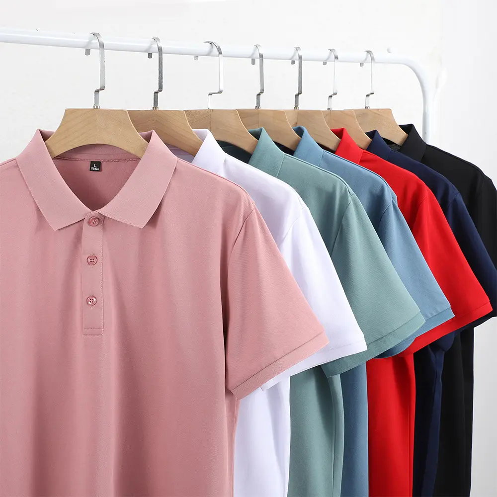 60S Kaus Polo Katun Mercerized Ganda Kualitas Tinggi Kemeja Polo Microfiber