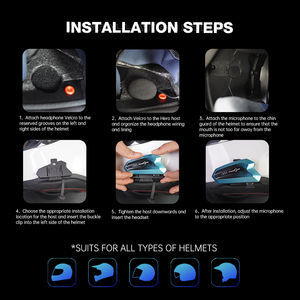 IP67 impermeable casco de motocicleta BT auriculares intercomunicador 1100mAh batería 1000M casco inalámbrico sistema de intercomunicación con música compartida - Product Image 6