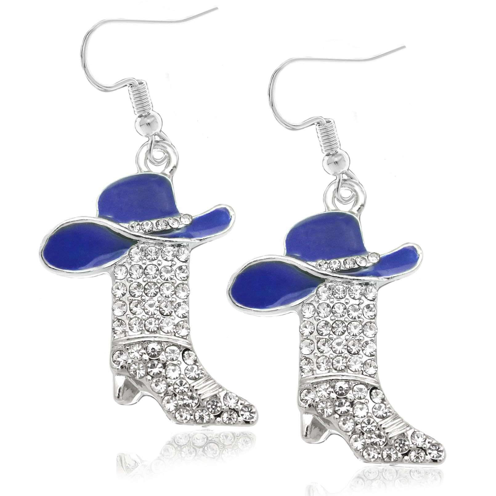 Silver boots, blue hat