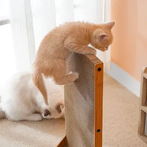 高品质耐用猫树刮板波浪型瓦楞纸壁挂式猫刮板纸板刮板球玩具 - Product Image 4